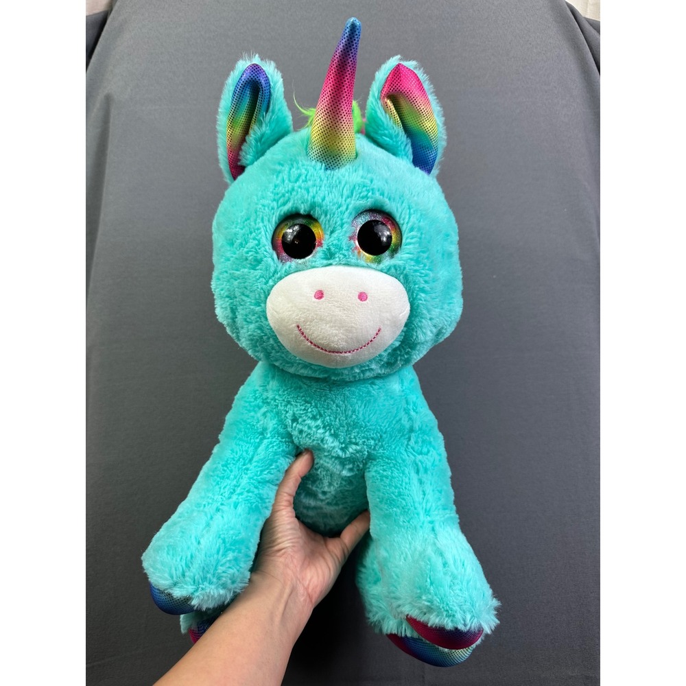 Spark Create Imagine Turquoise‎ Rainbow Unicorn Plush Stuffed Animal 15 Inch